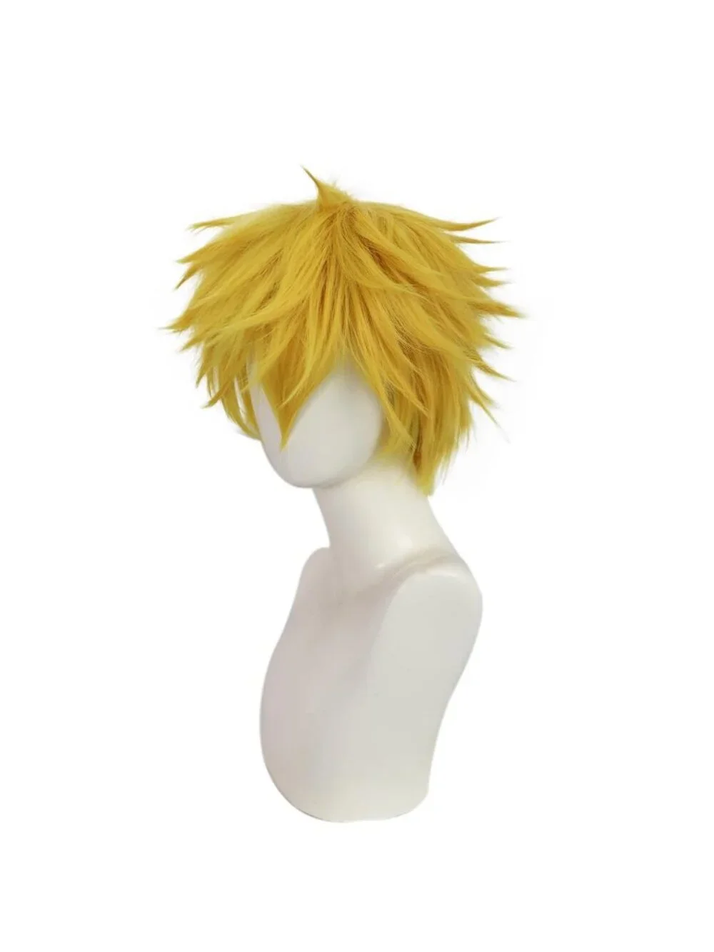 Men's Yellow Synthetic Fiber Short Blonde Golden Cosplay Modern Wigs